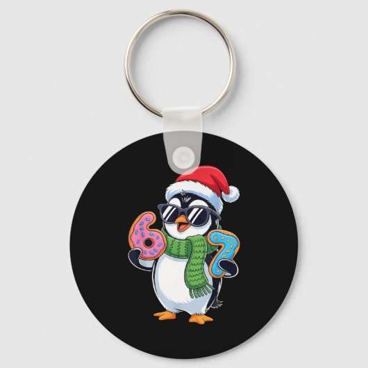 Funny Penguin Six Seven 67 Ice Cream Christmas Boy Sleutelhanger (Voorkant)