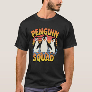 Funny Penguin Squad Retro Schattigee Pinguïns Dier T-shirt