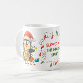 Funny Penguin Stuck in Lights Mug Koffiemok (Voorkant links)
