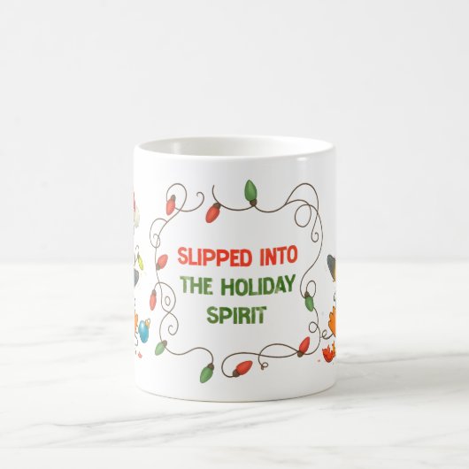 Funny Penguin Stuck in Lights Mug Koffiemok (Center)