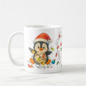 Funny Penguin Stuck in Lights Mug Koffiemok (Links)