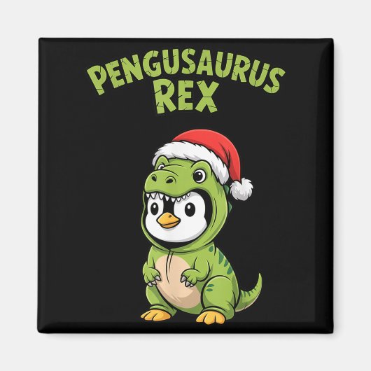 Funny Penguin T-rex Costume Christmas Kids Boys Magneet (Voorkant)