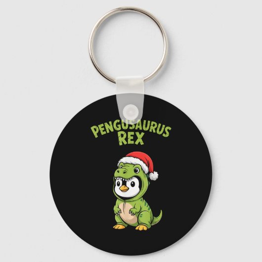 Funny Penguin T-rex Costume Christmas Kids Boys Sleutelhanger (Voorkant)