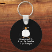 Funny Penguin T Shirt Cool I Can't Fly Animal Love Sleutelhanger (Voorkant)