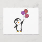 Funny Penguin vliegt op met ballonnen Briefkaart (Voorkant)