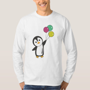 Funny Penguin vliegt op met ballonnen T-shirt