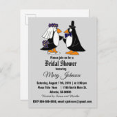 Funny Penguin Wedding Uitnodiging Briefkaart (Voorkant / Achterkant)