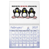 Funny Penguins Calendar Cartoon Kalender (Feb 2027)