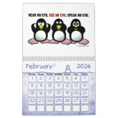 Funny Penguins Calendar Cartoon Kalender (Feb 2026)