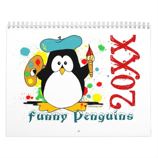 Funny Penguins Calendar Cartoon Kalender (Hoes)