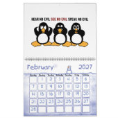 Funny Penguins Cartoon Art Large 2022 Calendar Kalender (Feb 2027)