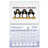 Funny Penguins Cartoon Art Large 2022 Calendar Kalender (Feb 2026)
