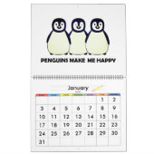 Funny Penguins Cartoon Art Large Calendar Kalender (Jan 2027)