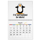 Funny Penguins Cartoon Art Large Calendar Kalender (Mar 2027)