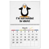 Funny Penguins Cartoon Art Large Calendar Kalender (Mar 2026)