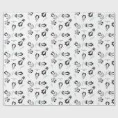 Funny Penguins Familie Zwart Witte Kerst Cadeaupapier (Vlak)