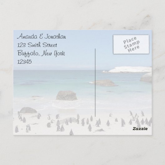 Funny Penguins Hartelijk dank Briefkaart (Achterkant)