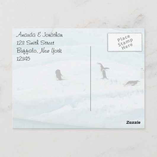 Funny Penguins Hartelijk dank Briefkaart (Achterkant)
