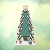 Funny Penguins kerstboom Raamsticker (Vel 3)