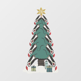 Funny Penguins kerstboom Raamsticker