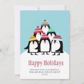 Funny Penguins-kerstfeestelijke groet Feestdagenkaart (Voorkant)