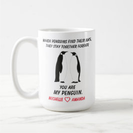 Funny Penguins Mok, Gift voor haar of hem. Koffiemok