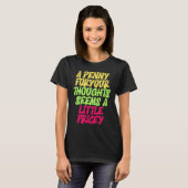 Funny Penny For Your Thoughts T Sarcastic Joke T-shirt (Voorkant volledig)