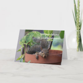 Funny pensioncard, Squirrel in Planter Kaart