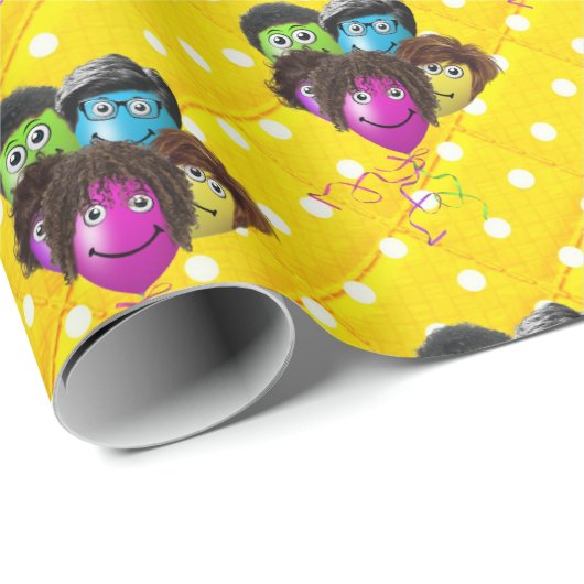 Funny People-ballongroep Polka Dots Cadeaupapier (Rol Hoek)