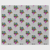 Funny People Balloon Group on Grey Cadeaupapier (Vlak)