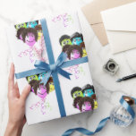 Funny People Birthday Balloon Group Cadeaupapier<br><div class="desc">ballonnen met glimlach,  oogballen,  ooglassen en haar op witte achtergrond. De achtergrondkleur kan worden gewijzigd.</div>