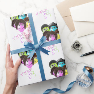 Funny People Birthday Balloon Group Cadeaupapier