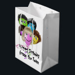 Funny People Birthday Balloons Medium Cadeauzakje<br><div class="desc">ballonnen met glimlach,  oogballen en haar op witte achtergrond voor verjaardagen. De achtergrondkleur kan worden gewijzigd. De tekst kan worden bewerkt.</div>