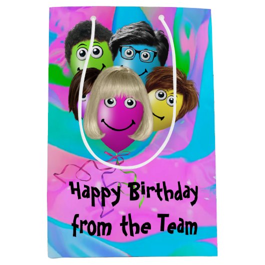 Funny People Birthday Balloons Medium Cadeauzakje (Voorkant)