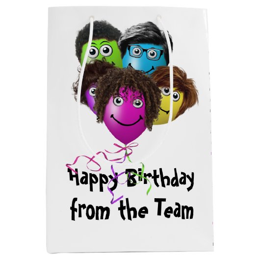 Funny People Birthday Balloons Medium Cadeauzakje (Voorkant)