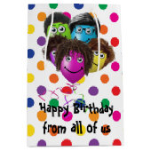 Funny People Birthday Balloons on Stippen Medium Cadeauzakje (Voorkant)