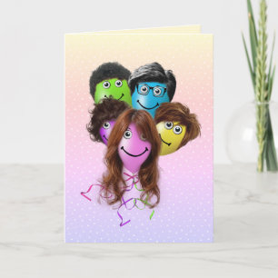 Funny People Birthday Party Balloons Kaart
