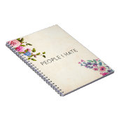 Funny People I Hate Floral Notitieboek (Rechterzijde)