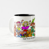 Funny people mug tweekleurige koffiemok (Voorkant links)
