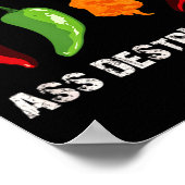 Funny Pepper Chili Head Scy Hot Foods  Poster (Hoek)