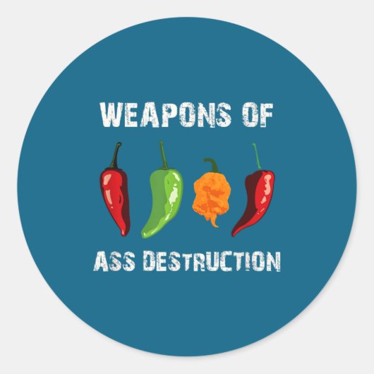 Funny Pepper Chili Head Scy Hot Foods  Ronde Sticker (Voorkant)