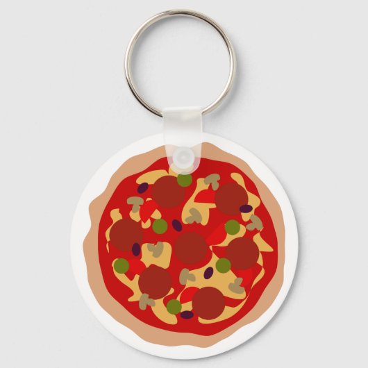 Funny pepperoni pizza sleutelhanger aangepaste ron (Voorkant)