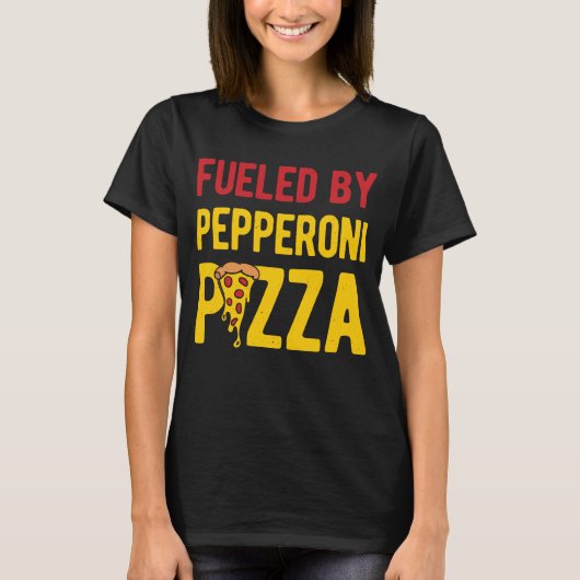 Funny Pepperoni Pizza T-shirt (Voorkant)