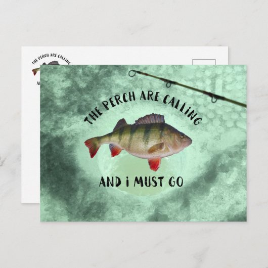 Funny Perch Vist het Briefkaart van het Citaat (Voorkant / Achterkant)