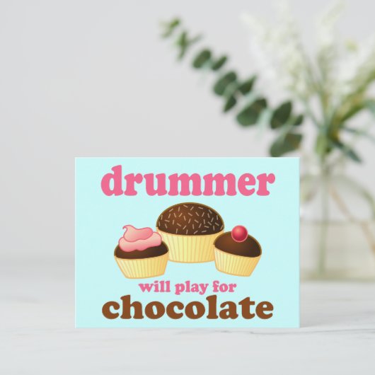 Funny Percussion Drummer Briefkaart (Staand voorkant)