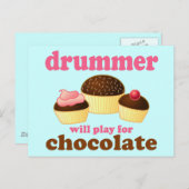 Funny Percussion Drummer Briefkaart (Voorkant / Achterkant)