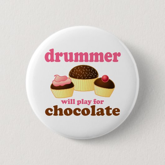 Funny Percussion Drummer Ronde Button 5,7 Cm (Voorkant)