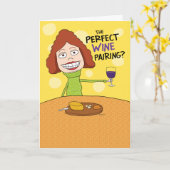 Funny Perfect Wine Pairing Birthday Card voor vrou Kaart (Gele Bloem)