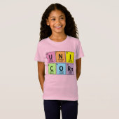 Funny Periodic Table of Elements Unicorn Rainbow T-shirt (Voorkant volledig)