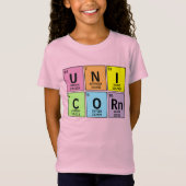 Funny Periodic Table of Elements Unicorn Rainbow T-shirt (Voorkant)